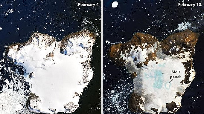 Shkrirja dramatike e borës në Antarktidë e kapur nga satelitet e NASA-s