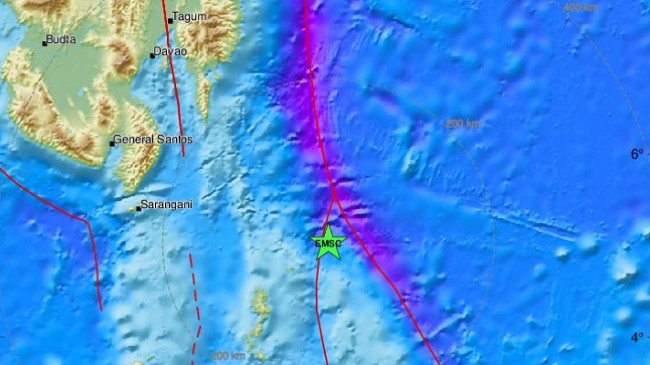 Tërmet me magnitudë 7.0 ballë godet ishullin midis Filipineve dhe Indonezisë