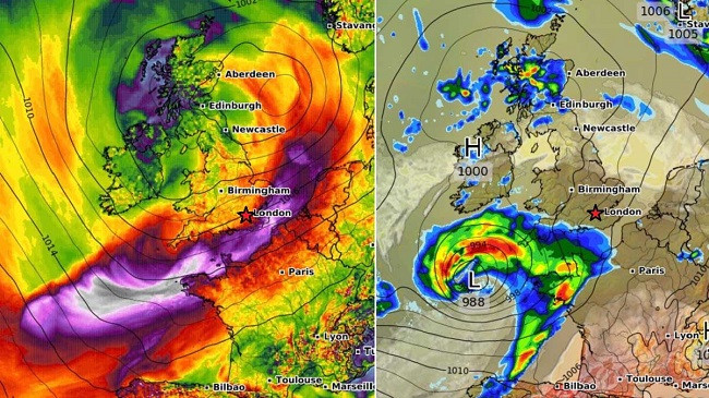 Stuhia tropikale e Atlantikut po vjen drejt Evropës Perëndimore
