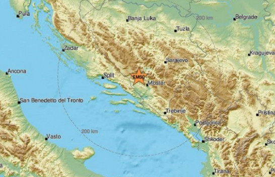 Një tërmet 4.7 ballë godet Bosnjë e Hercegovinën