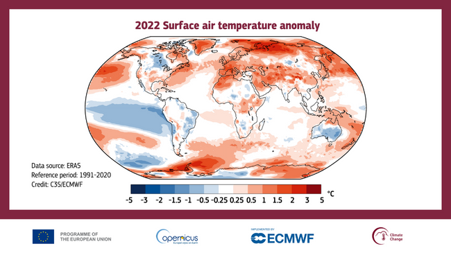 2022 vit i ekstremeve klimatike, me temperatura rekord të larta dhe përqendrime në rritje të gazrave serrë
