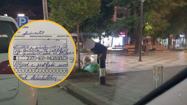 Inspektorati në Podujevë gjobit me 150 euro qytetaren që hodhi mbeturina në hapësirë publike
