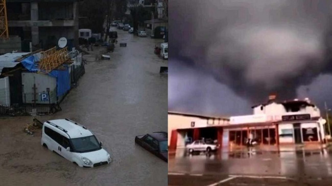 Reshjet e dendura të shiut, erërat e forta dhe tornadot shkaktuan dëme të mëdha në Turqi