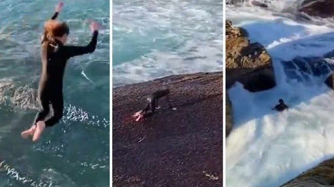 U hodh nga një shkëmb në det: Djali donte të argëtohej, pa e kuptuar se do të pasonte një luftë për jetën