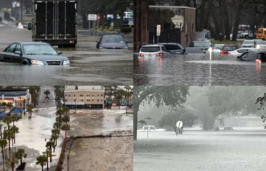 SHBA, përmbytje të mëdha nga shirat e dendur dhe erërat e forta në Karolinën e Jugut