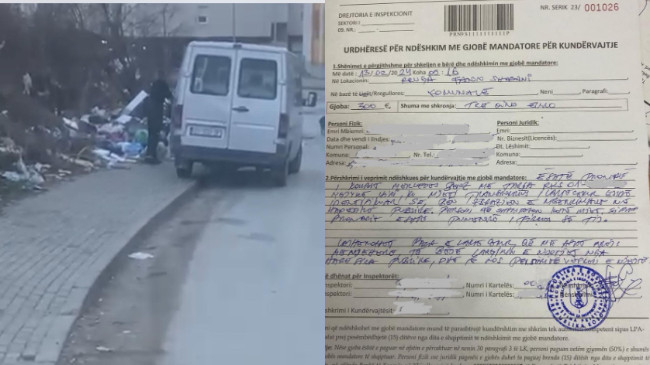 Dënohet me 300 euro gjobë personi i cili hodhi mbeturina në një rrugë në Prishtinë