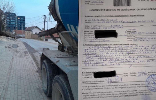 Ndoti rrugën me beton në Prishtinë, dënohet me 500 euro vozitësi