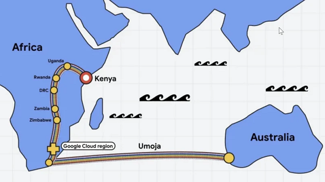 Google planifikon të sigurojë kabllo me fibër optike midis Kenisë dhe Australisë