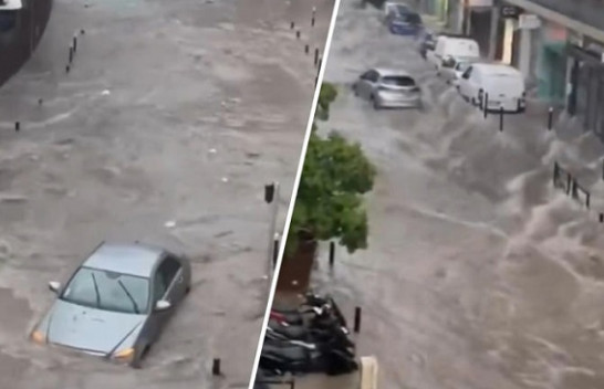 Pamje dramatike nga Franca: Stuhitë shndërrojnë rrugët e Kanës në lumenj të rrëmbyeshëm!
