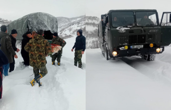 Forcat e Armatosura transportojnë fëmijën e sëmurë nga një fshat i Bulqizës drejt spitalit