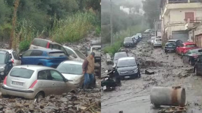 Përmbytje shkatërruese në Messina të Italisë