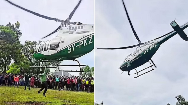 Tentoi të hipte “me zor” në helikopter: Qëndron i varur qindra metra në ajër pas refuzimit të pilotit/ VIDEO