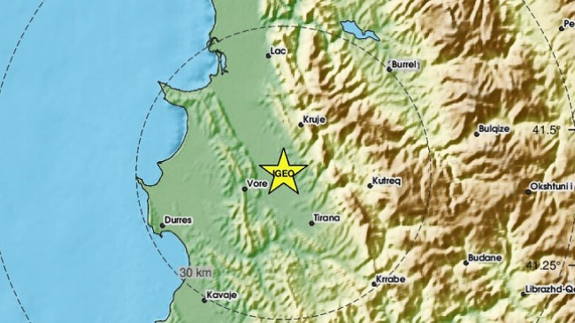 Lëkundje sizmike në Shqipëri