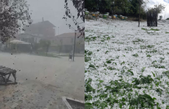 Gramshi goditet nga stuhi shiu dhe breshri