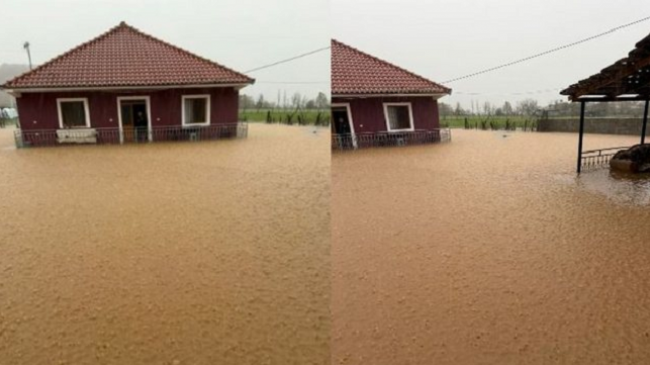 Situata në Mat del jashtë kontrollit, një familje me shtatë anëtarë evakuohet nga shtëpia e përmbytur
