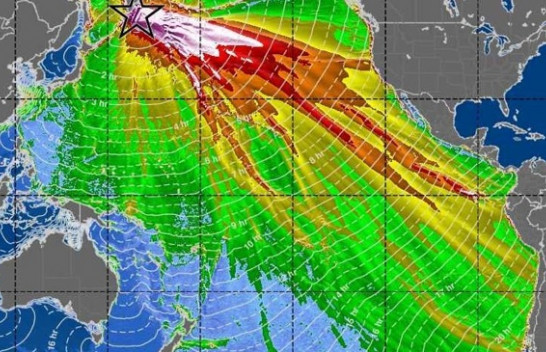 Sateliti kap pamjen e parë të detajuar të një cunami gjigant