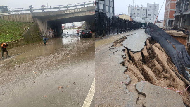 Reshjet e dendura të shiut krijojnë probleme në Prishtinë