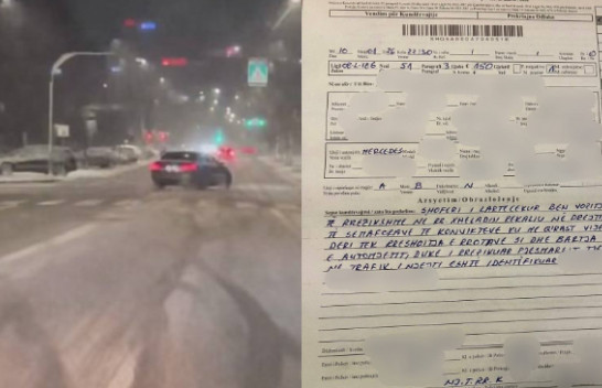 Policia gjobit një shofer për vozitje të rrezikshme