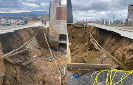 Pamje tronditëse nga Prishtina, rruga shembet dhe ndërpritet furnizimi me ujë në disa lagje